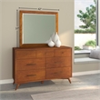 Pemberly Row Mid Century Modern Wood Dresser Mirror in Acorn Brown