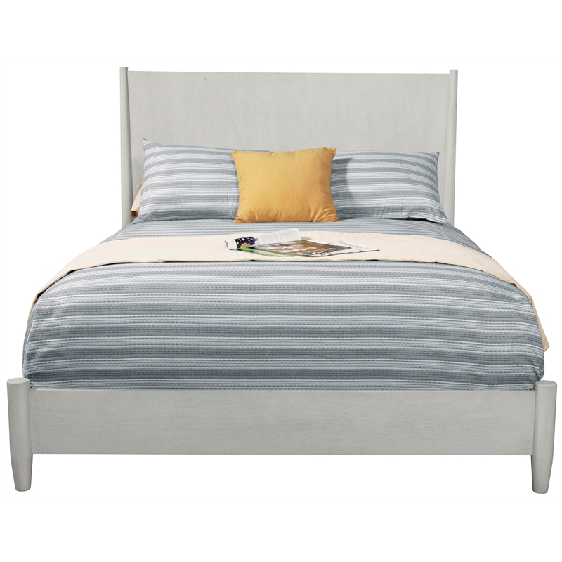 Pemberly Row Mid Century Modern Wood California King Panel Bed in Gray