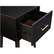 Pemberly Row Wood 1 Drawer End Table with Tapered Legs in Black