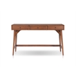 Pemberly Row Wood Large 3 Drawer Writing Desk in Chestnut Brown