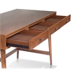 Pemberly Row Wood Large 3 Drawer Writing Desk in Chestnut Brown