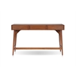 Pemberly Row Wood Large 3 Drawer Writing Desk in Chestnut Brown
