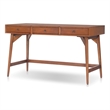 Pemberly Row Wood Large 3 Drawer Writing Desk in Chestnut Brown