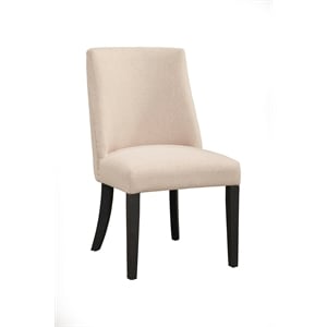 Pemberly Row Set of 2 Parson Dining Chairs in Cream and Black