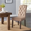 Pemberly Row Set of 2 Tufted Parson Dining Chairs in Salvaged Gray
