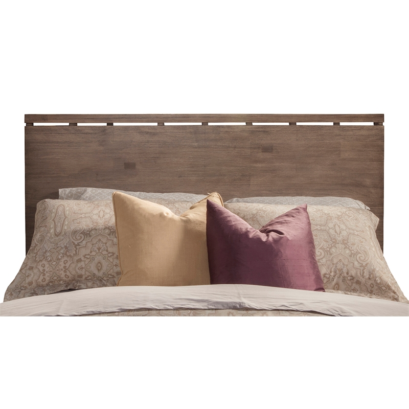 Pemberly Row Full Size Mahogany Wood Panel Bed in Weathered Gray