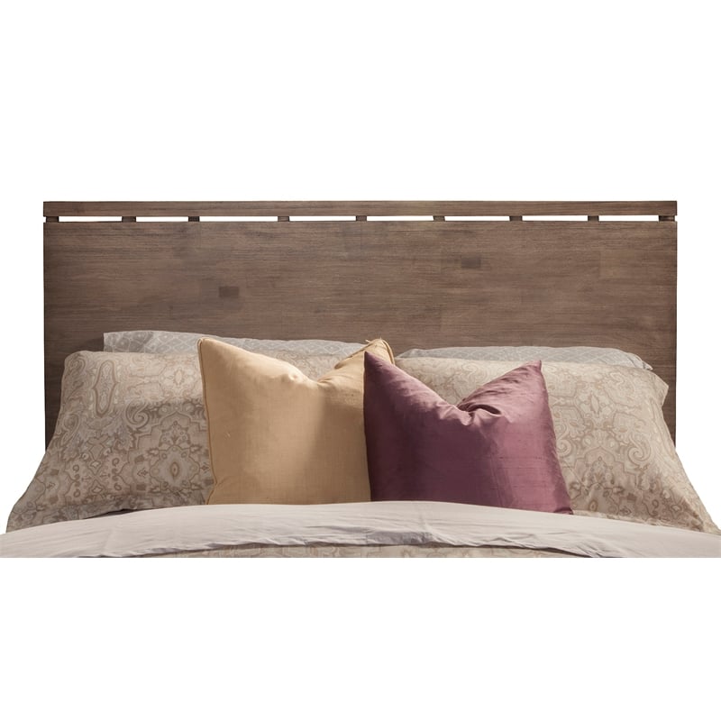Pemberly Row Queen Size Mahogany Wood Panel Bed in Weathered Gray