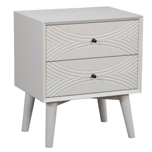 Pemberly Row 2 Drawer Mahogany Wood Nightstand in Classic White