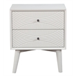Pemberly Row 2 Drawer Mahogany Wood Nightstand in Classic White
