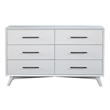 Pemberly Row 6 Drawer Mahogany Wood Dresser in Classic White