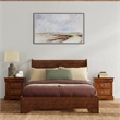 Pemberly Row Full Size Wood Sleigh Bed in Cappuccino (Brown)