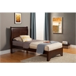 Pemberly Row Twin Size Wood Sleigh Bed in Cappuccino (Brown)