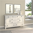 Pemberly Row 6 Drawer Wood Dresser with 2 Cabinets in Classic White