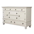 Pemberly Row 6 Drawer Wood Dresser with 2 Cabinets in Classic White