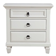Pemberly Row 3 Drawer Wood Bedside Nightstand in Classic White