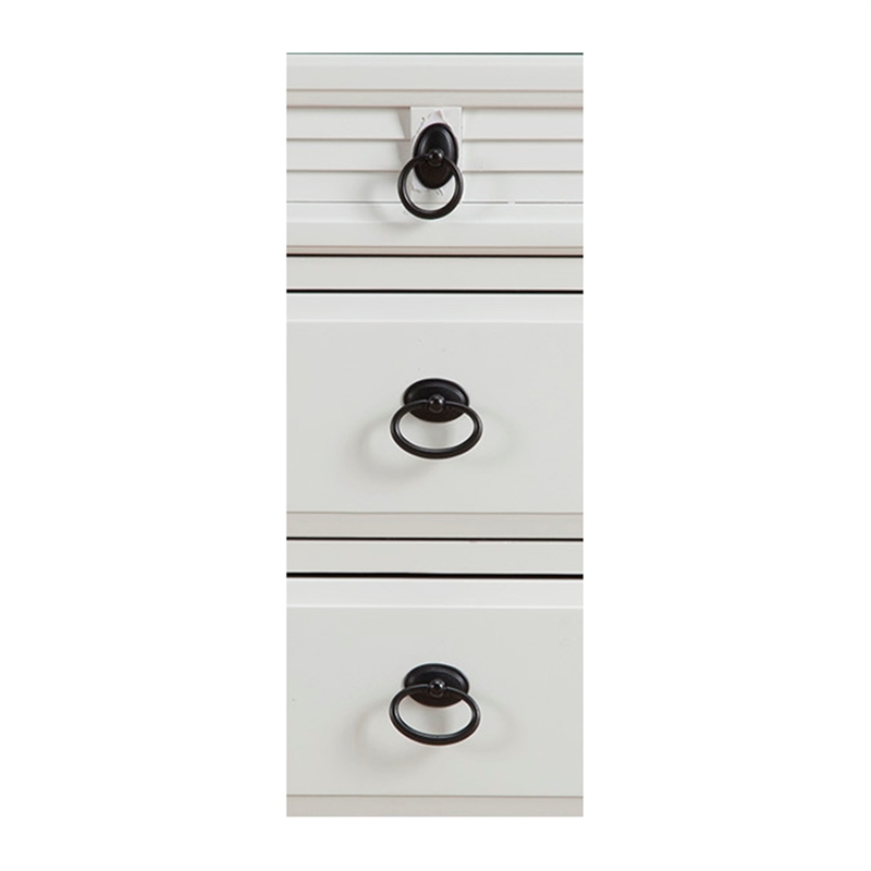 Pemberly Row 3 Drawer Wood Bedside Nightstand in Classic White