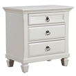 Pemberly Row 3 Drawer Wood Bedside Nightstand in Classic White