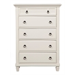 Pemberly Row 5 Drawer Bedroom Wood Storage Chest in Classic White