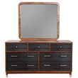 Pemberly Row Wood Bedroom Dresser Mirror in Dark Walnut (Brown)