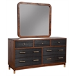 Pemberly Row Wood Bedroom Dresser Mirror in Dark Walnut (Brown)