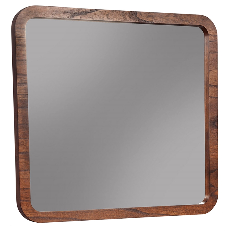 Pemberly Row Wood Bedroom Dresser Mirror in Dark Walnut (Brown)