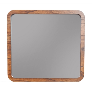 Pemberly Row Wood Bedroom Dresser Mirror in Dark Walnut (Brown)