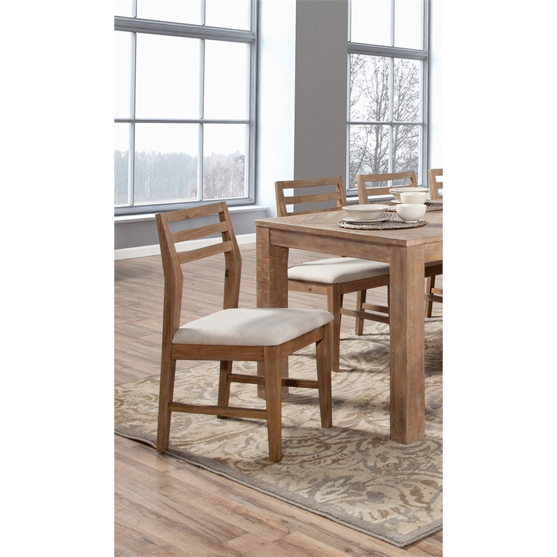 Pemberly Row Set of 2 Dining Side Chairs in Weathered Natural (Brown)