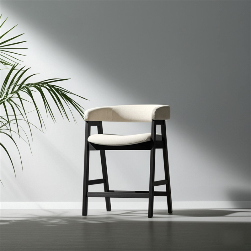 Pemberly Row Wood Counter Height Chairs Set of 2 in Vintage Black