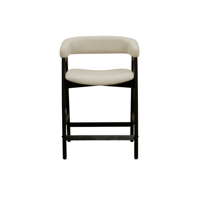 Pemberly Row Wood Counter Height Chairs Set of 2 in Vintage Black