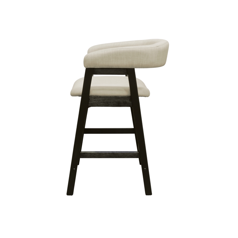 Pemberly Row Wood Counter Height Chairs Set of 2 in Vintage Black