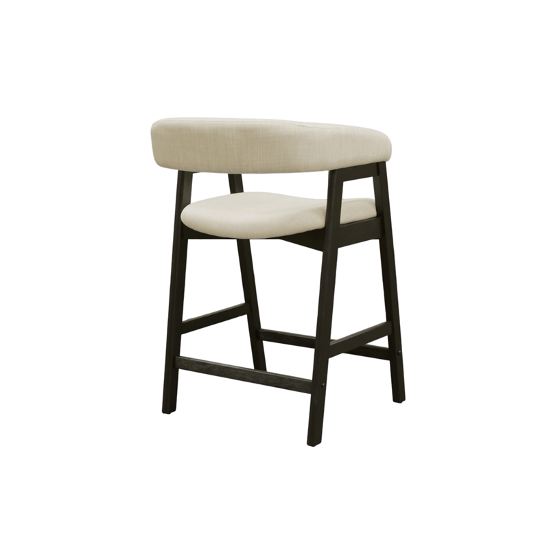Pemberly Row Wood Counter Height Chairs Set of 2 in Vintage Black