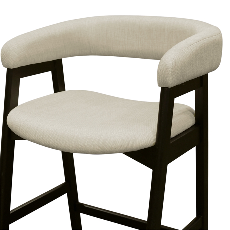 Pemberly Row Wood Counter Height Chairs Set of 2 in Vintage Black