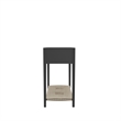 Pemberly Row 2 Drawer Console Table with Woven Shelf in Charcoal Gray