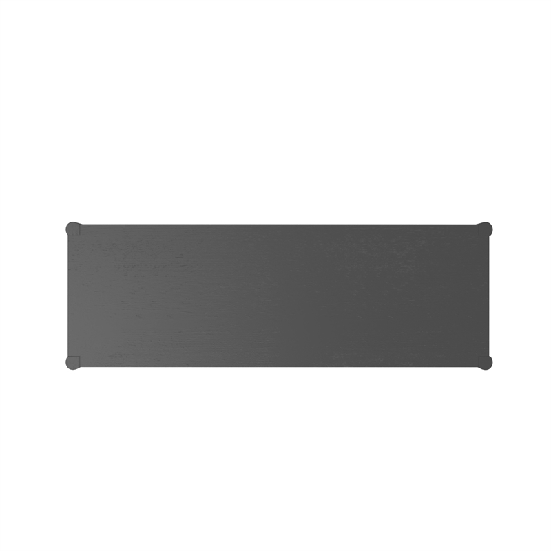 Pemberly Row 2 Drawer Console Table with Woven Shelf in Charcoal Gray