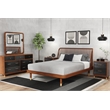 Pemberly Row Standard King Wood Platform Bed in Dark Walnut (Brown)