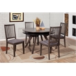 Pemberly Row Set of 2 Wood Slat Back Side Chairs in Dark Tobacco (Brown)