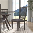 Pemberly Row Set of 2 Wood Slat Back Side Chairs in Dark Tobacco (Brown)