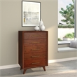 Pemberly Row Mid Century 5 Drawer Wood Bedroom Chest in Walnut (Brown)