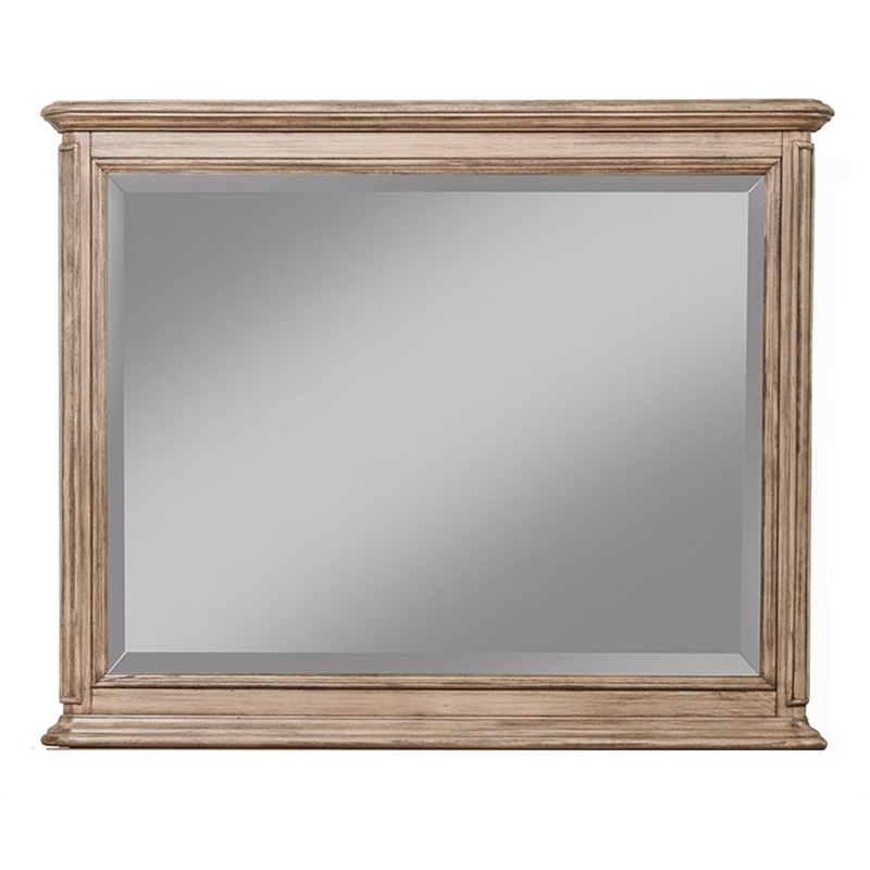 Pemberly Row Mahogany Wood Dresser Mirror in French Truffle (Brown)