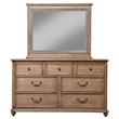 Pemberly Row Mahogany Wood Dresser Mirror in French Truffle (Brown)