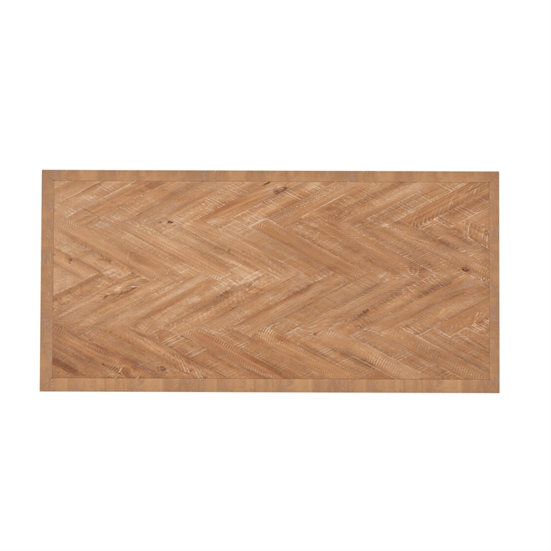 Pemberly Row Wood Fixed Top Dining Table in Weathered Natural (Brown)