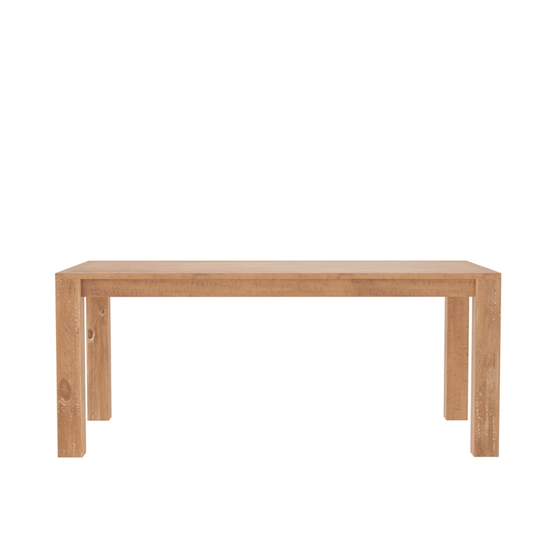 Pemberly Row Wood Fixed Top Dining Table in Weathered Natural (Brown)
