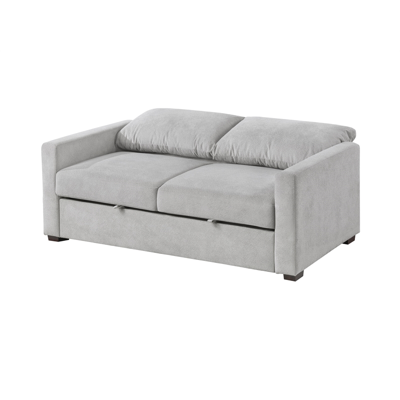 Pemberly Row 71 in. W Convertible Sleeper Sofa Bed in Light Gray