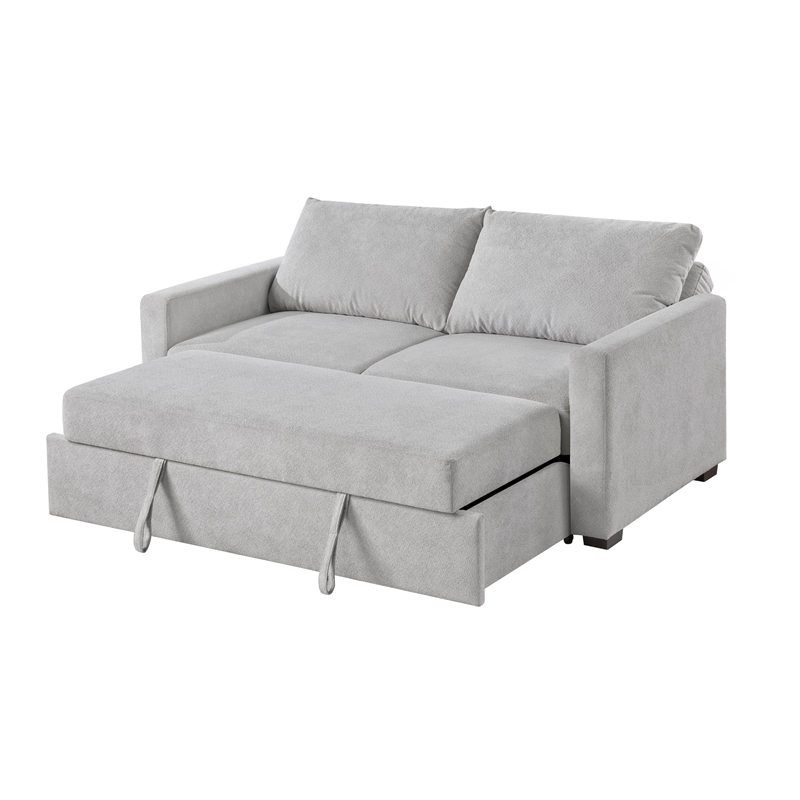 Pemberly Row 71 in. W Convertible Sleeper Sofa Bed in Light Gray