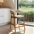 Pemberly Row Curved Back Wood Counter Height Chairs Set of 2 in Natural