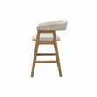 Pemberly Row Curved Back Wood Counter Height Chairs Set of 2 in Natural