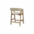 Pemberly Row Curved Back Wood Counter Height Chairs Set of 2 in Natural