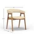 Pemberly Row Curved Back Wood Counter Height Chairs Set of 2 in Natural