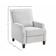 Pemberly Row Push Back Upholstered Recliner Chair in Light Gray