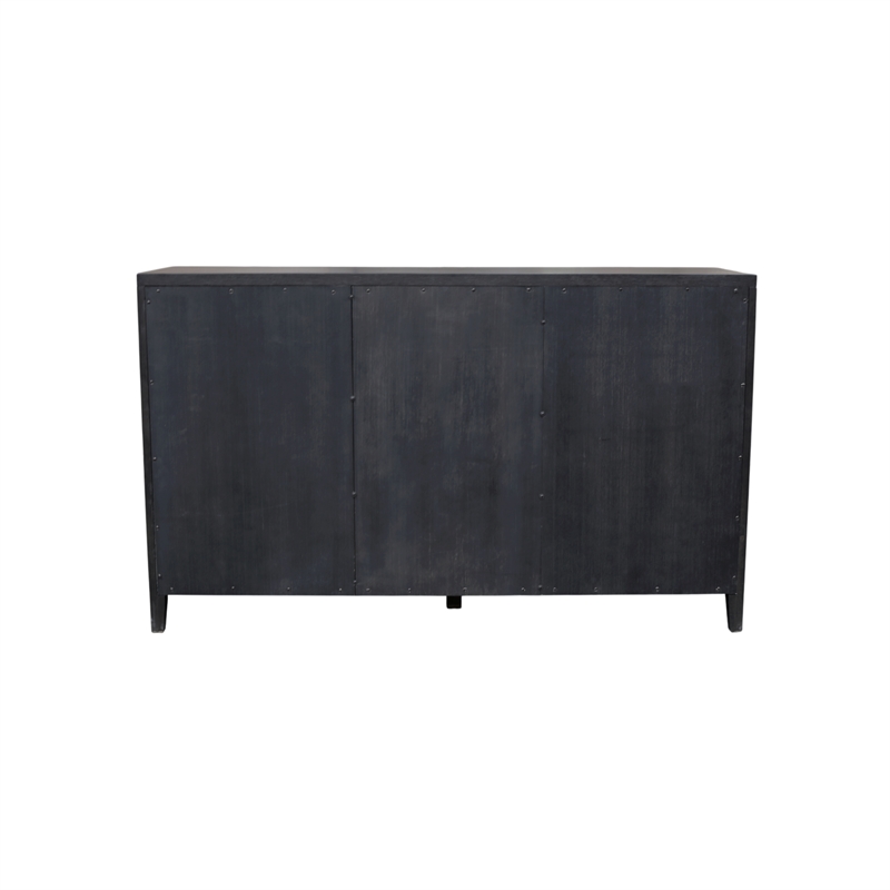 Pemberly Row Rectangular Wood Sideboard with 3 Drawers in Black
